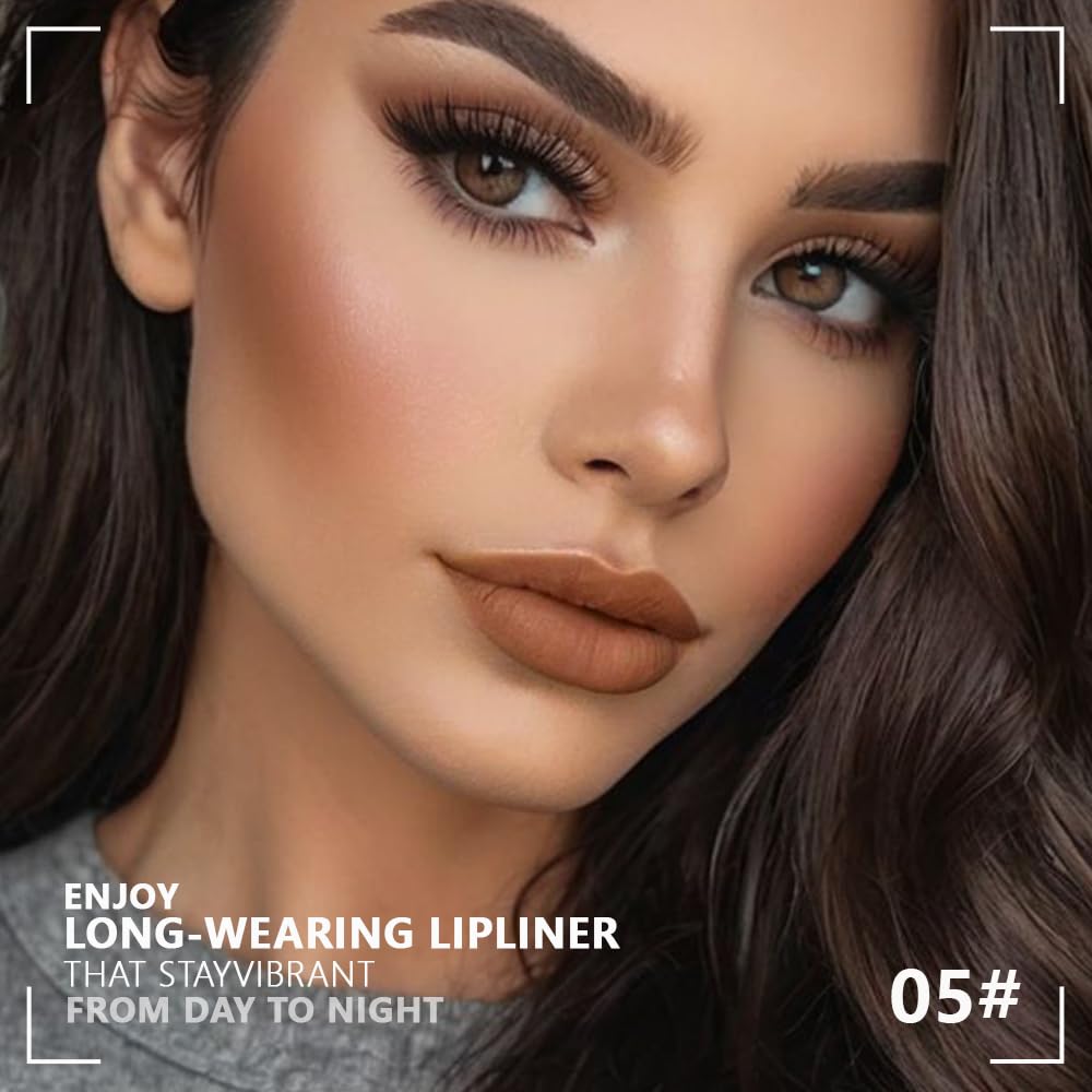 Matte Calligraphy Liquid Lip Liner Lipstick Pencil, Chocolate Long-Lasting Transfer-Proof Lip Stain, Lightweight Lipstick, Sheer Buildable Color, Fades to a Natural Wash of Colors