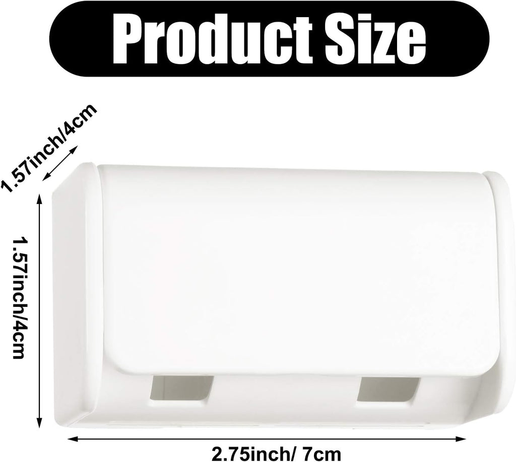 Patelai 2 Pcs Toothbrush Holder Wall Mounted with Cover,2 Slots Self Adhesive Electric Toothbrushes Storage Organizer for Dorm Bathrooms Cabinet and Shower