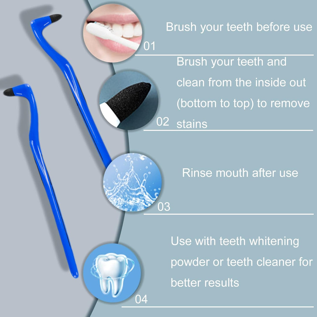 3Pcs Teeth Stain Remover,Tooth Stain Eraser,Tartar Eraser Polisher,Dental Plaque Tool,Eraser for Coffee Stain Teeth Whitening Cleaning Polishing Kit (Blue)