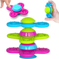 Suction Cup Spinner Toys for 1 Year Old Boy Girl 3PCS Spinning Toys for Toddlers 1-3 Sensory Toys Infant Bath Toys Travel Toys for Babies 10-12 Months, First Birthday Baby Gifts for 1 Year Old