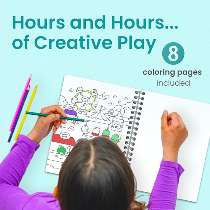 Cupkin Frogs Sticker Book Activity for Kids, Toddler Airplane Travel Essentials, 300+ Brogs Stickers for Kids + 8 Scenes + Coloring Book Pages, Rabbit Lover Gift, Children's Crafts Ages 2-8