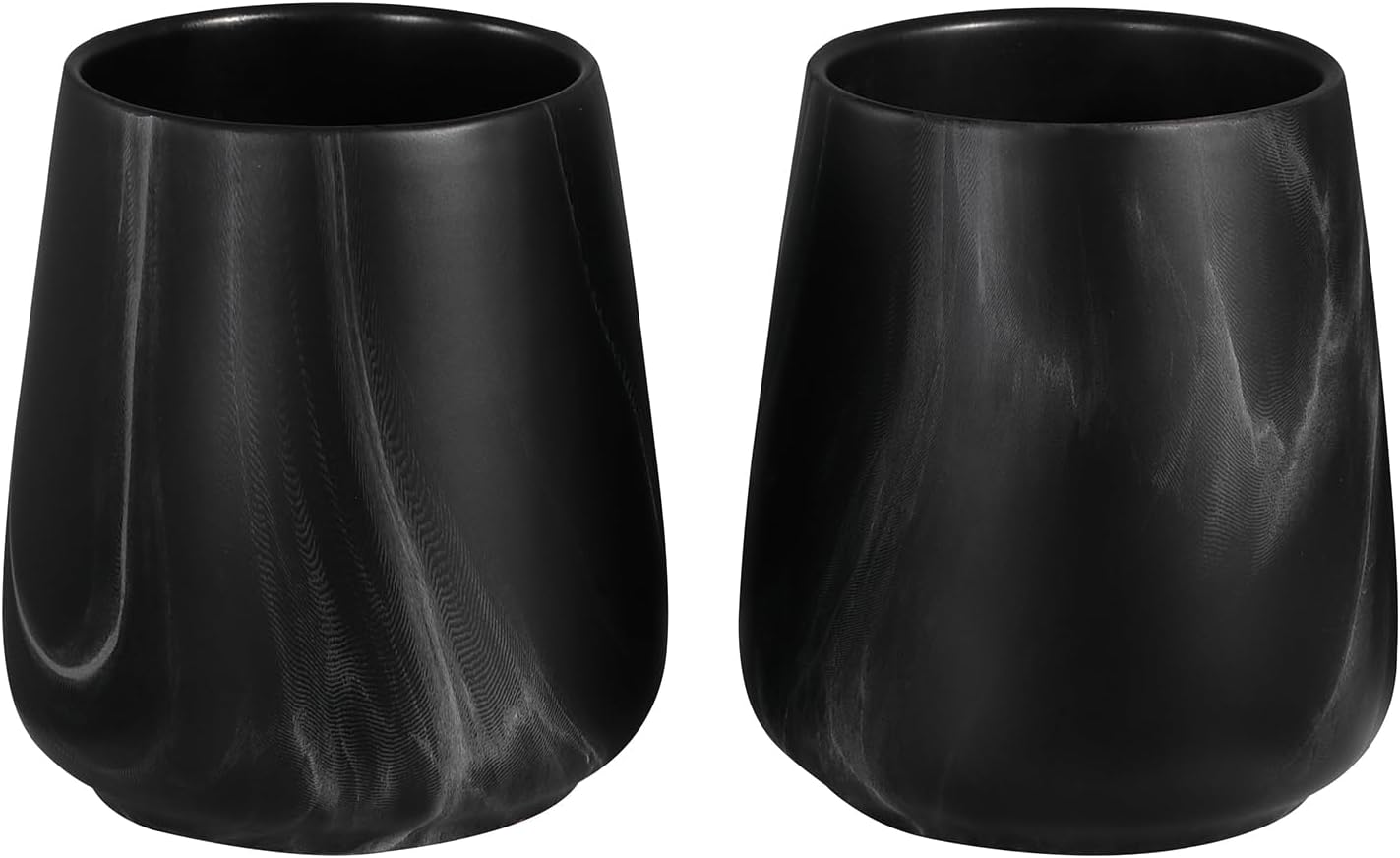 2Pcs Toothbrush Holder for Bathroom - Marble Black Ceramic Tooth Brushing Holders Set, Toothbrush Cup & Toothpaste Organizer for Bathroom Countertop, Makeup Brush Holder, Pen Holder for Home Storage