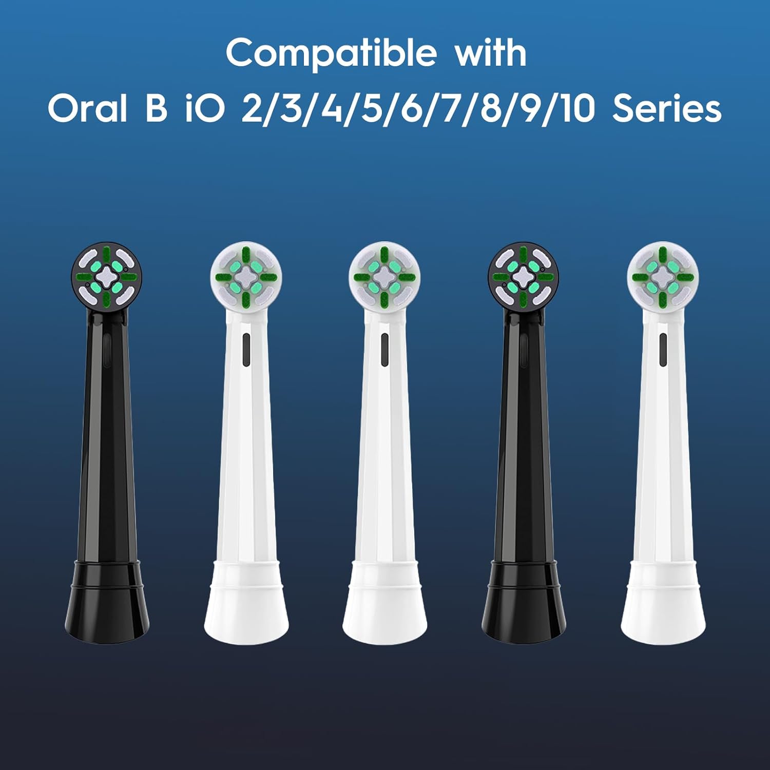 IO Replacement Heads Compatible with Oral B iO 2 3 4 5 6 7 8 9 10 Series Electric Toothbrush, 10 Pcs Brush Heads Compatible with Oral B for Teeth Clean (Black)