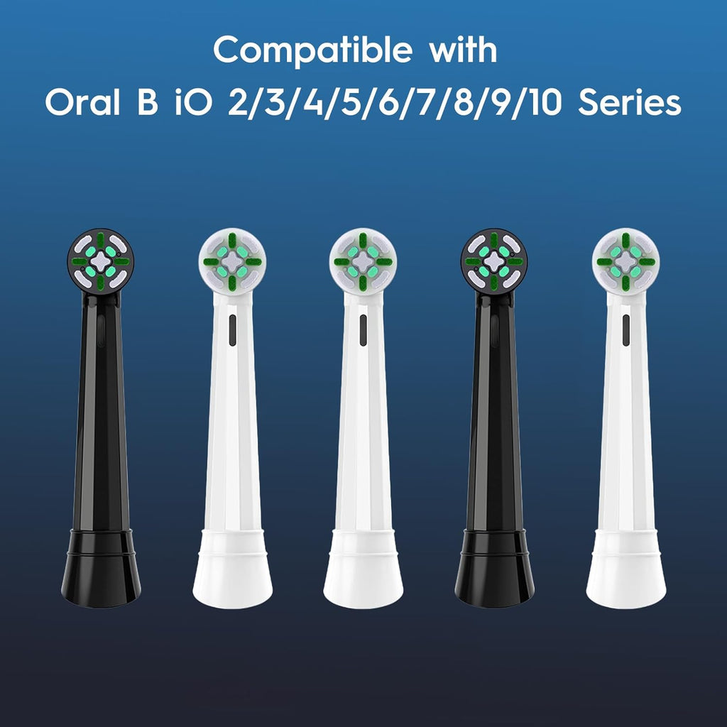 IO Replacement Heads Compatible with Oral B iO 2 3 4 5 6 7 8 9 10 Series Electric Toothbrush, 8 Pcs iO Brush Heads Compatible with Oral B for Teeth Clean & Gums Care (White)