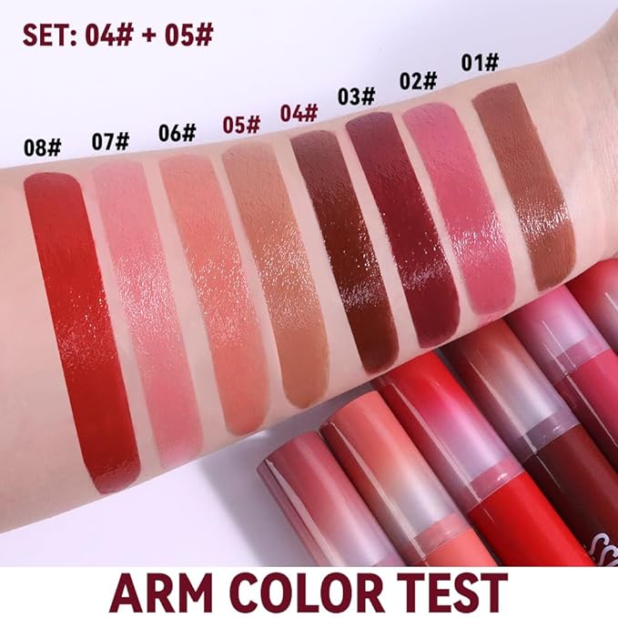 2Pc Butter Lipstick Tinted Lip Balm, Shine Moisturizing Plumper Lipstick for Women, Natural Nourishing Hydrating Lip Gloss Stain for Dry Lips, Lightweight Lip Liner Care Vegan Makeup, 04 & 05