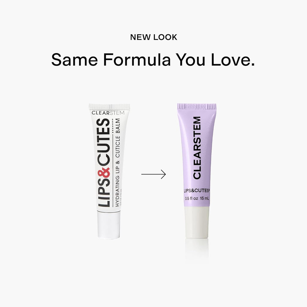 CLEARSTEM LIPS&CUTES Lip Balm & Cuticle Care - Multi-Tasking Hydrating Balm with Peptides, Vitamin E & Green Tea - Lip Care Products & Cuticle Balm Essentials for Daily Soothing & Nourishing Routine