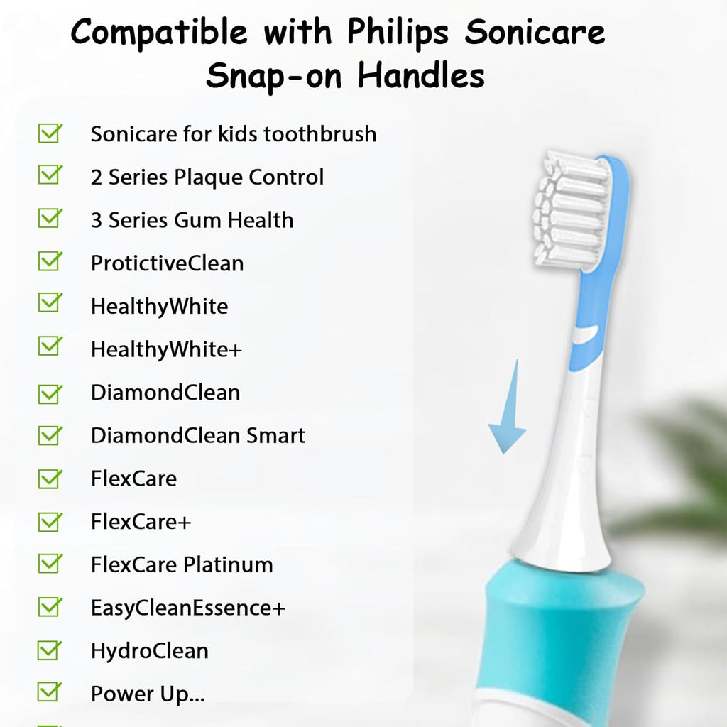 Kids Replacement Heads Compatible wit Kid Toothbrush hx6320, hx6321, hx6032/94, hx6331, hx6340, 8 Pack Soft Replacement Brush Heads for Kids 6 Years Old