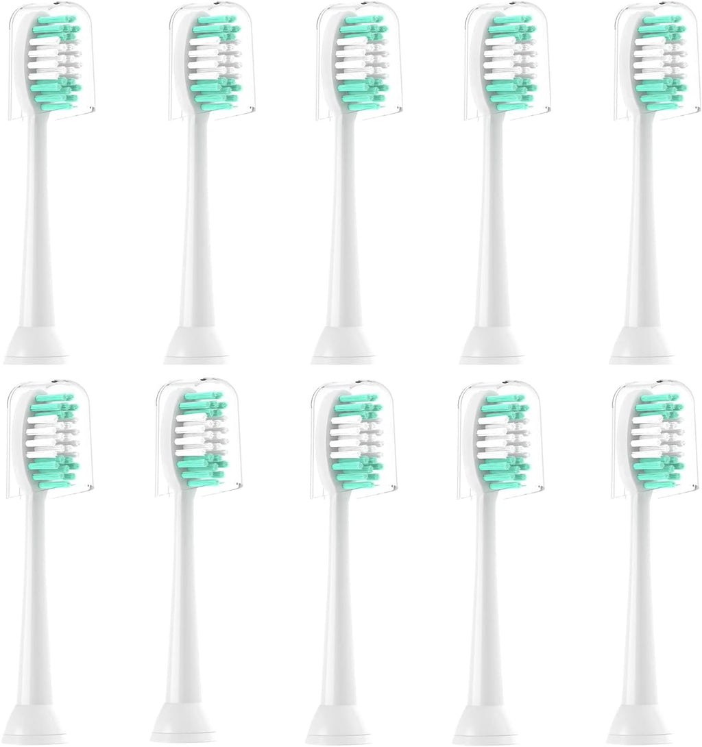 AquaSonic Replacement Toothbrush Heads 10 Pack Everystep Compatible with Black Series Pro, Duo Series Pro, White