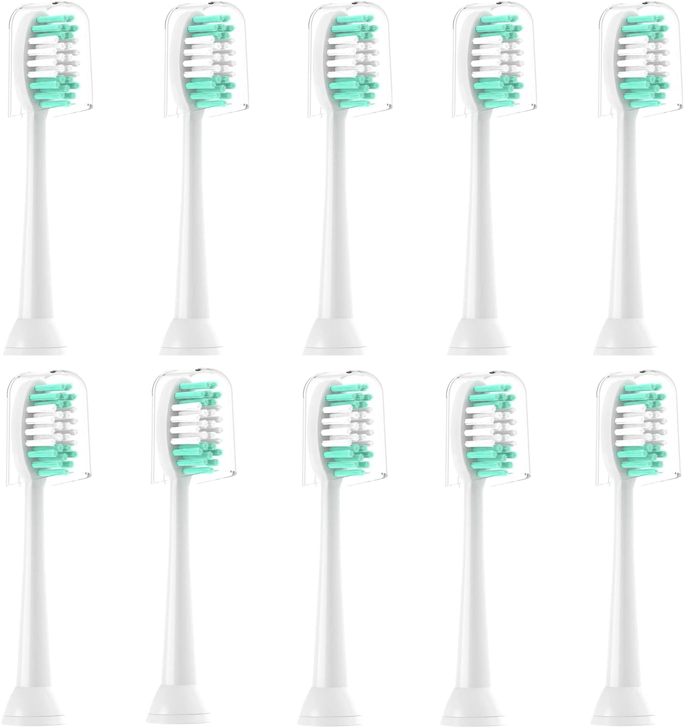 AquaSonic Replacement Toothbrush Heads 10 Pack Everystep Compatible with Black Series Pro, Duo Series Pro, White
