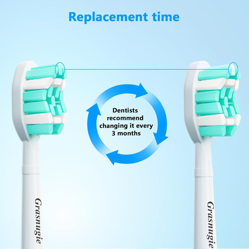 Replacement Toothbrush Heads for Philips Sonicare Electric Toothbrush Snap-on Handle: Medium Softness Bristles, 4 Brush Heads Refill, White
