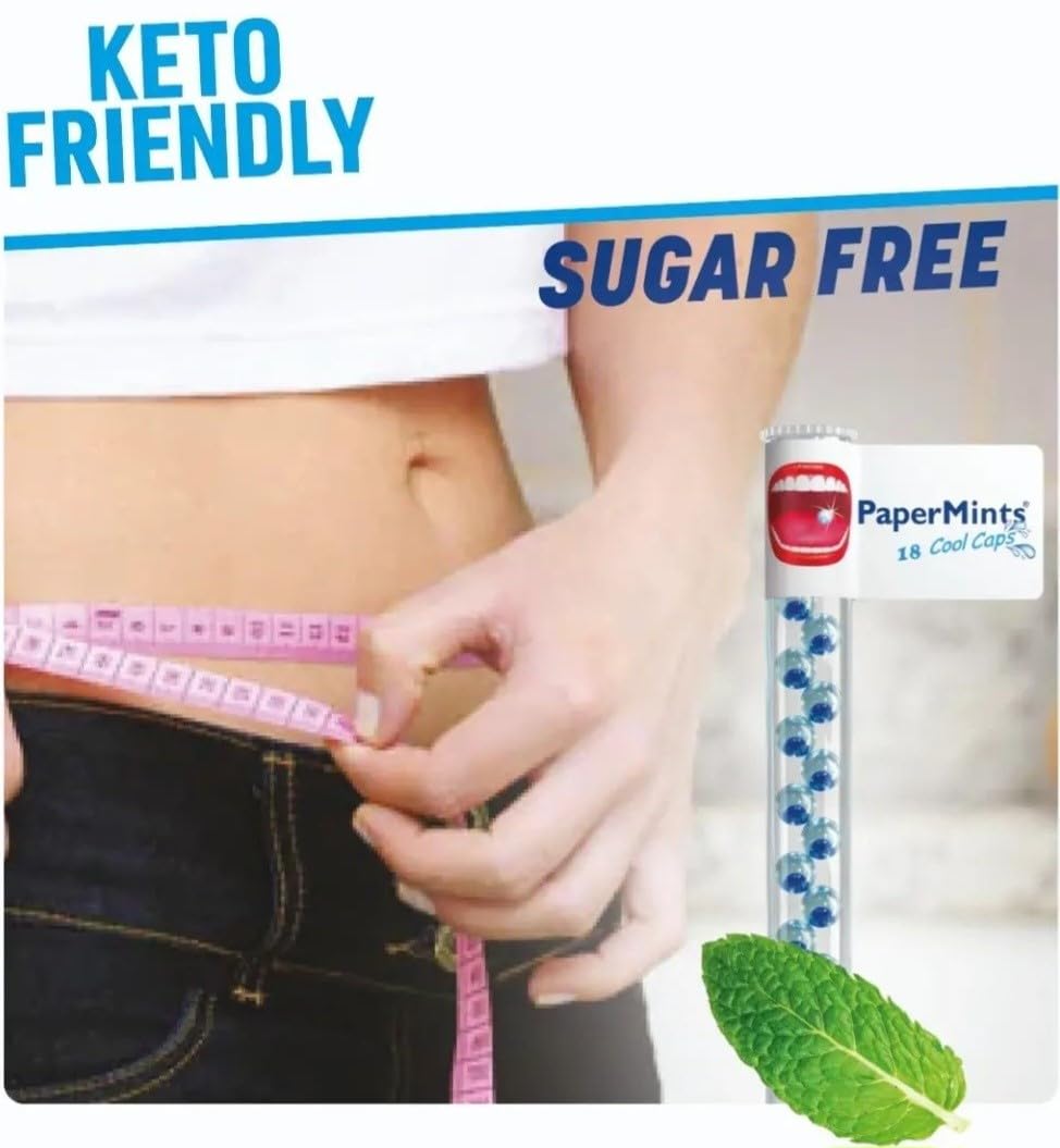PaperMints CoolCaps - Instant Fresh Breath Mints Sugar-Free, 3 x Tubes of 18 capsules. Extreme Bad Breath Treatment for Adults