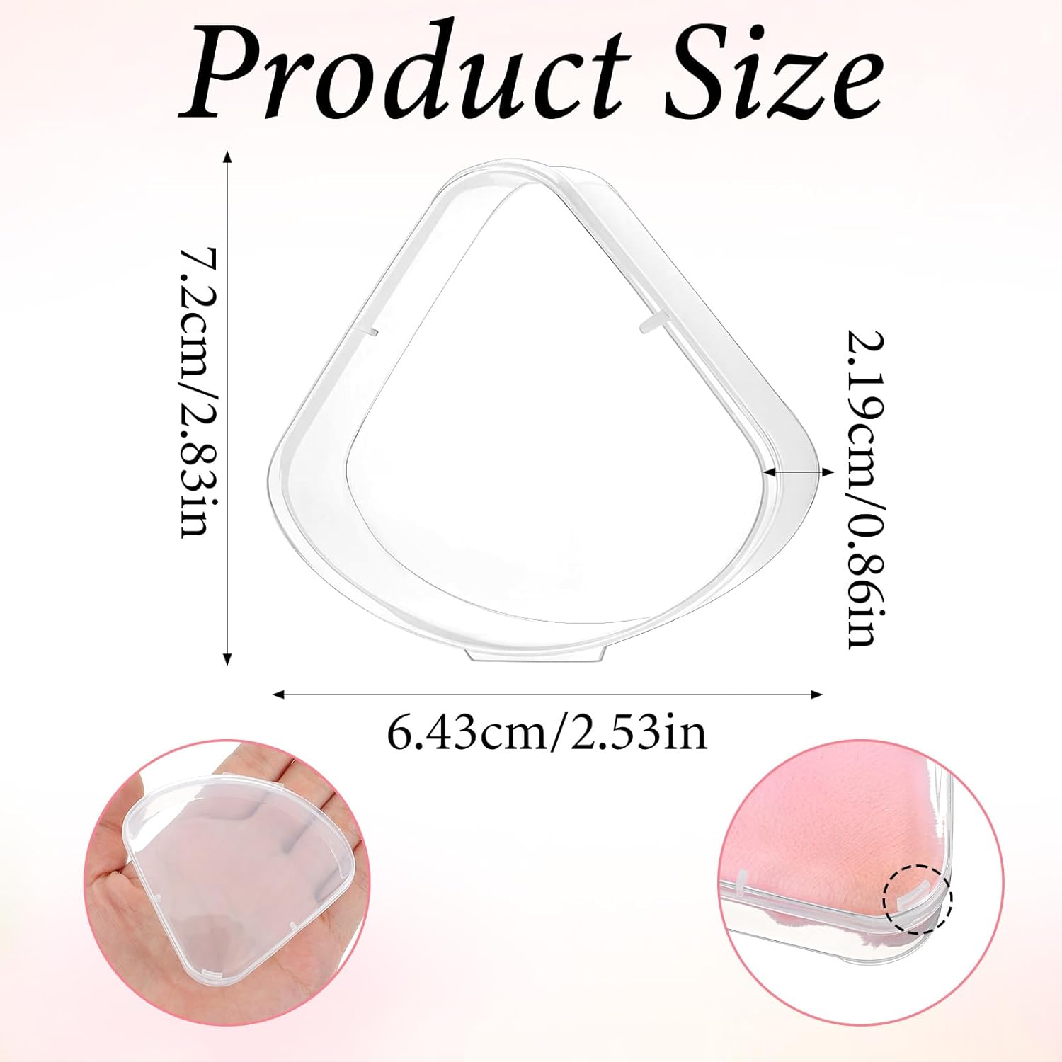 12 PCS Triangle Powder Puff Holder Cases Clear Makeup Sponge Protective Container Portable Cosmetic Puff Box Travel Beauty Blender Holder Clear Reusable Dust Proof Protective