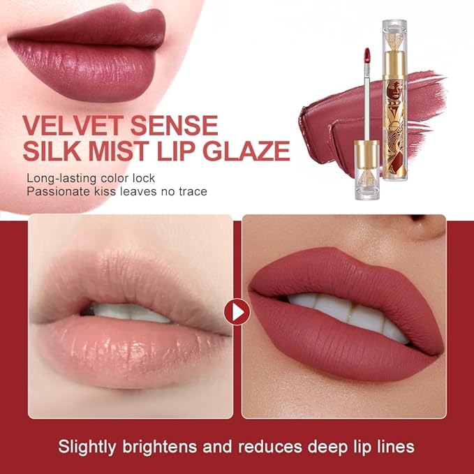 Velvet Matte Lip Stain – Long Lasting Waterproof Liquid Lipstick, Transfer-Proof Lightweight Lip Gloss, Non-Sticky Soft Matte Lip Tint with High Pigment, Smudge-Proof Lip Stain for All-Day Wear #81A