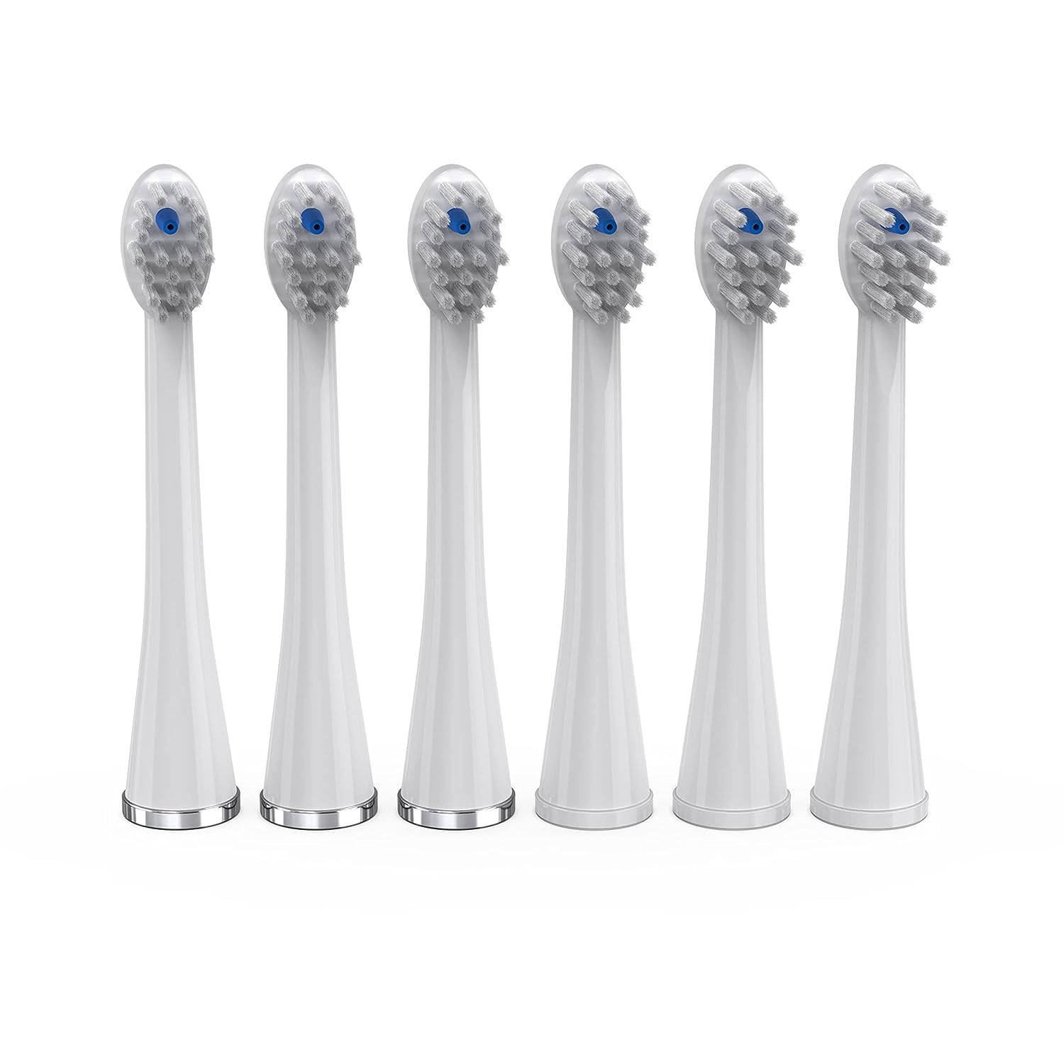 Waterpik Genuine Compact Size Replacement Brush Heads With Covers for Sonic-Fusion Flossing Toothbrush SFRB-2EW, 6 Count White