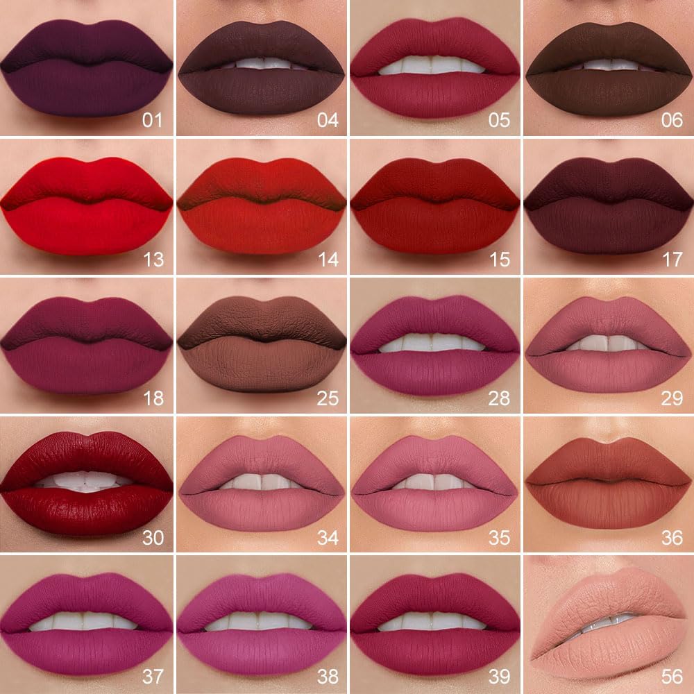 evpct 1Pcs Neutral Mauve Matte Lip Liner and Liquid Lipstick Stain Makeup Set for Women, Mauve Long Lasting Smudge Proof Lipstick labiales matte mate larga duracion listip 24 hours originales, 34#