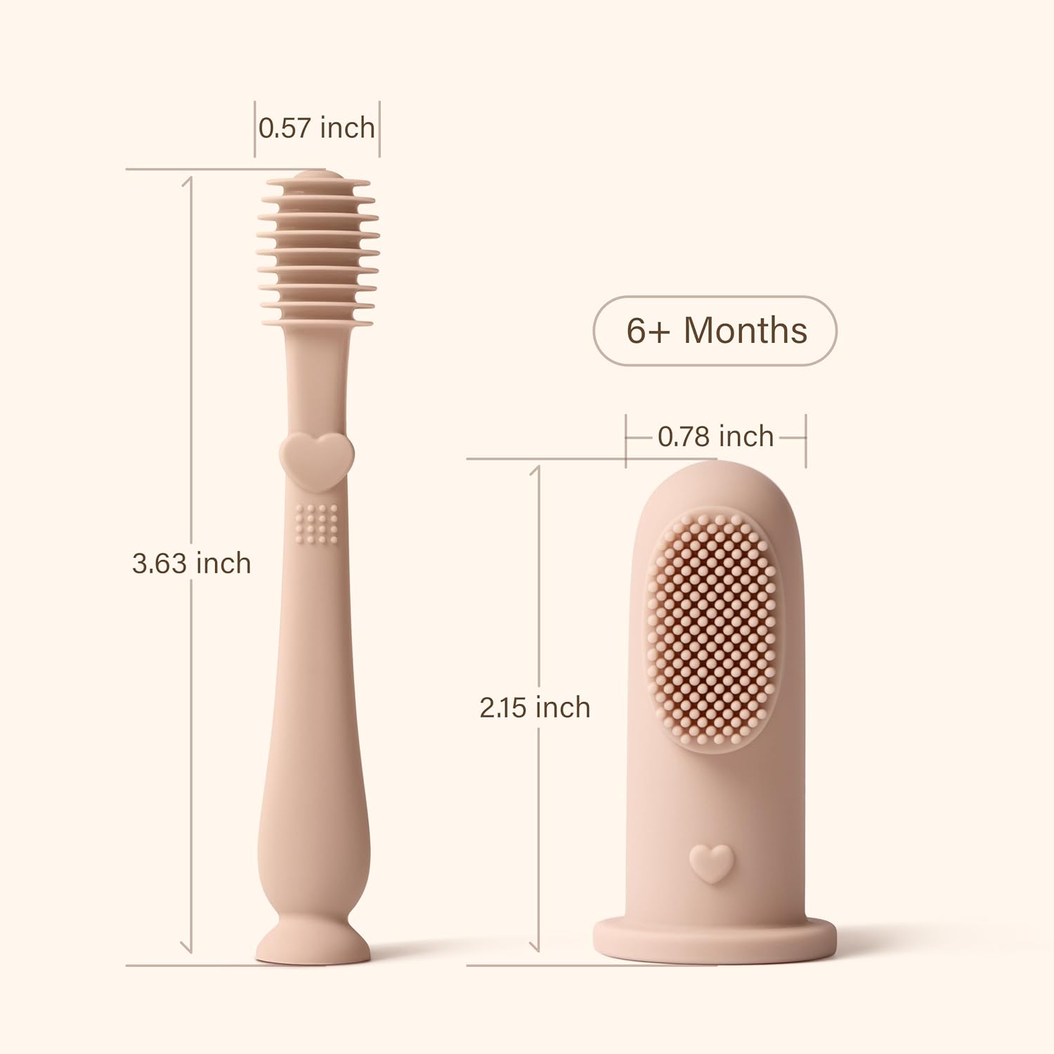 Moonkie Baby Finger Toothbrush Tongue Oral Cleaner Kit for 3 Months +, 2 Pcs (Mint)