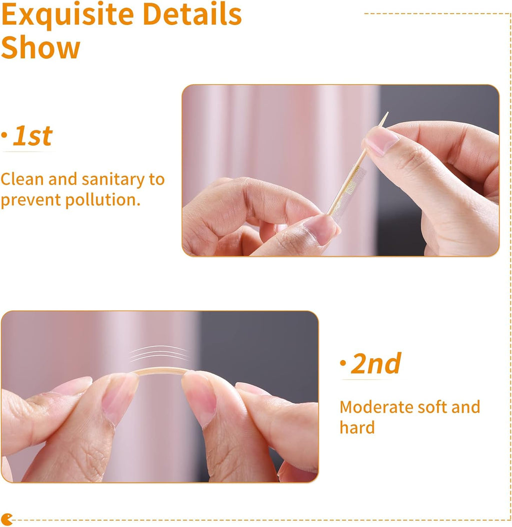 Individually Wrapped Toothpicks - AMRANKUO 5000 Count Bulk Bamboo Wooden Toothpicks | Splinter-Free, Sanitary & Portable for Travel, Restaurants, Parties | Wood Toothpicks