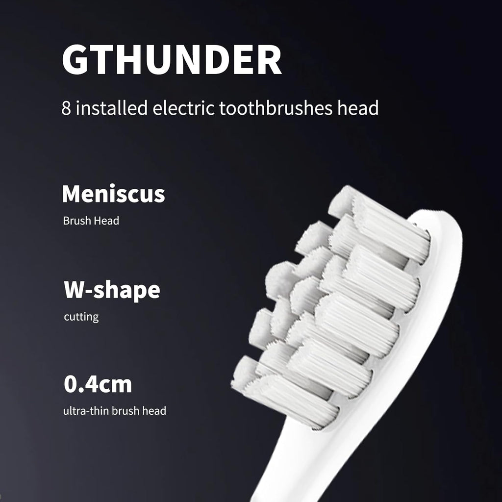 GTHUNDER Electric Rreplacement Toothbrush Heads Suitable for Oclean.with Hygienic Caps,Vacuum-Packed.Fits Adapted for All Oclean Models x pro Elite, X, X Pro,Flow,F1,Air 2-4Pcs(Grey)