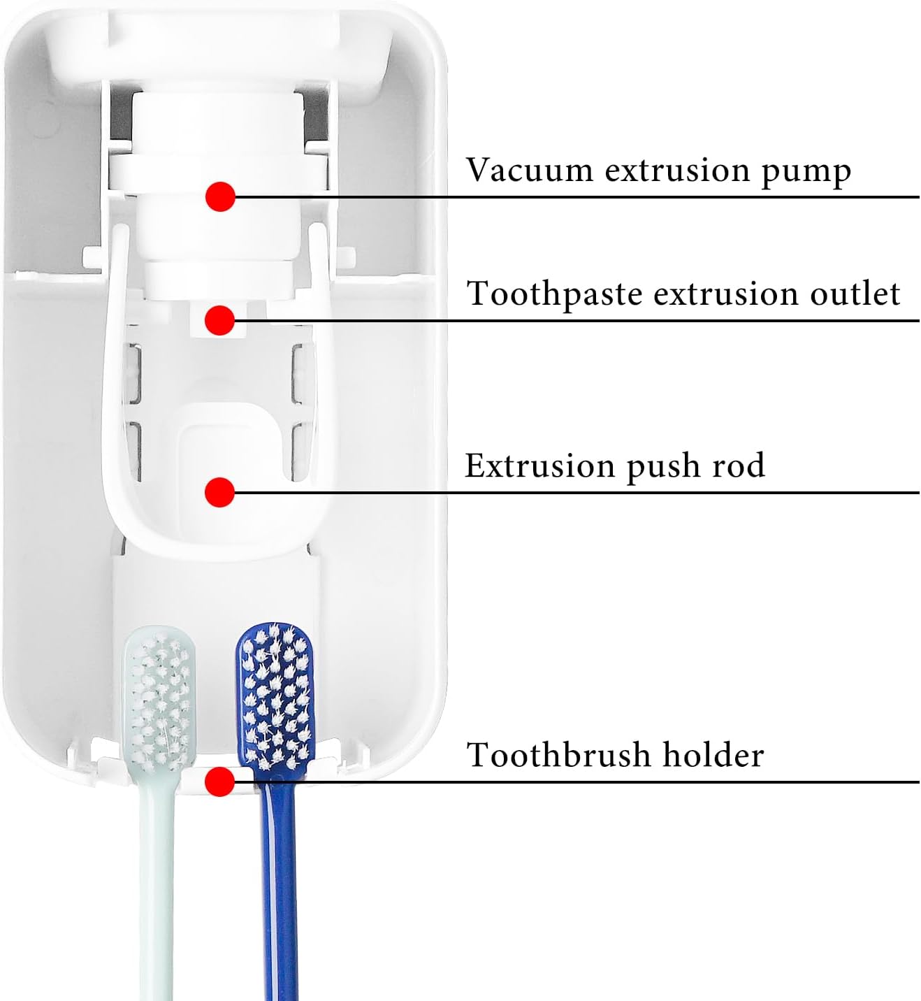 2 Slot Toothbrush Holder and Toothpaste Dispenser Wall Mounted, Automatic Toothpaste Squeezer, 2 in 1 Tooth Brush Toothpaste Organizer for Shower (Clear)