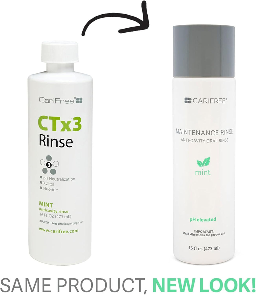 CariFree Maintenance & Prevention Kit, Mint Flavored | Anti-Cavity Fluoride Toothpaste & Mouthwash Freshens Breath and Moistens Mouth | Dentist Recommended for Oral Care (6 Piece Set)