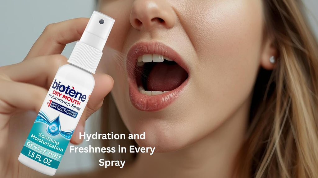 Moisturizing Dry Mouth Relief Spray – Gentle Mint Flavor – Hydrating Oral Care for Fresh Breath – 1.5 fl oz