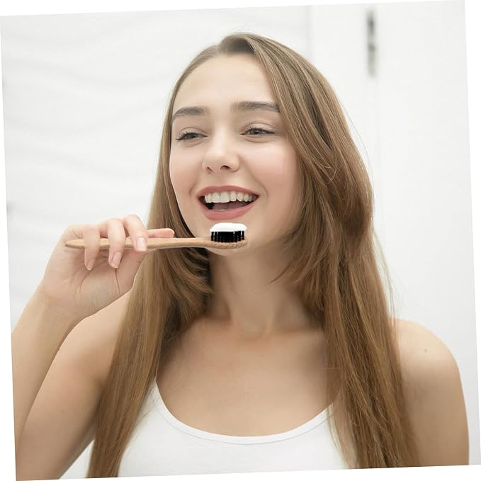 6Pcs Biodegradable Natural Toothbrushes Soft Bristles Ergonomic Wide Head Tooth Brush for Adults Travel Camping Oral Care