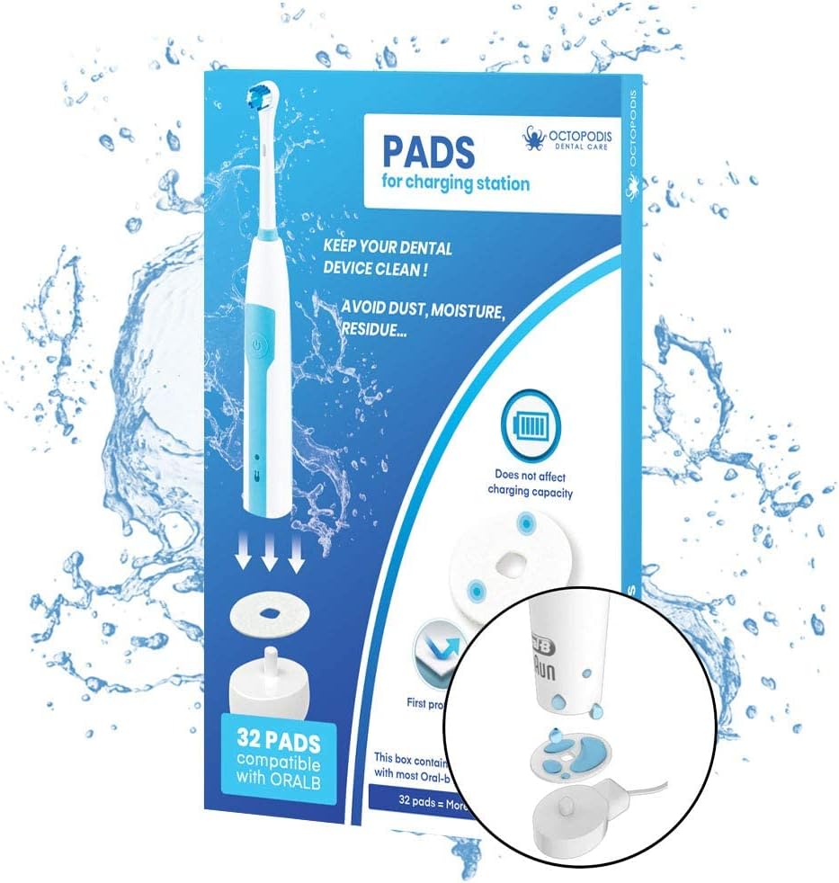 Clean Pads for Oral B Electric Toothbrush Charging Station (32 Pads for More Than 365 Days of use)