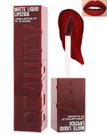Matte Liquid Lipstick for Women- 1Pcs Highly Pigmented Color Lip Stain Tint, Super Velvet Matte Lip Gloss, Up to 16H Wear, Long Lasting Waterproof Smudgeproof, Non-Stick Cup Lip Makeup-06# Wine Red