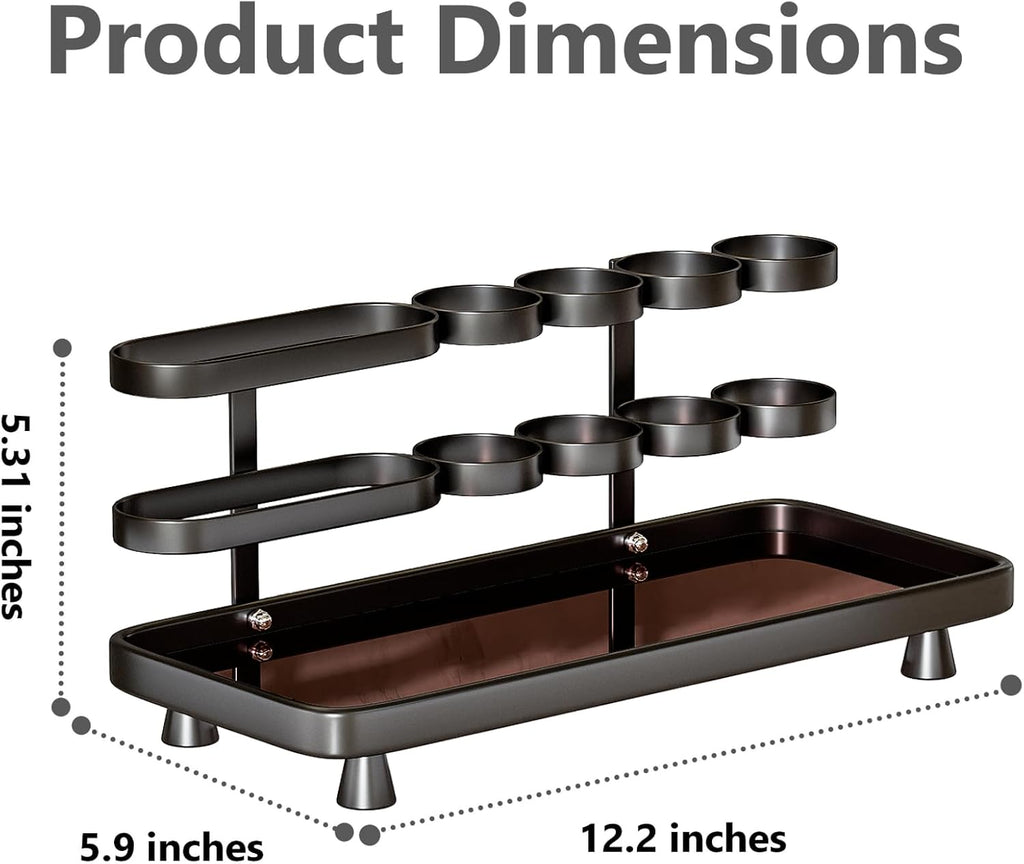 Electric Toothbrush Holder for Bathroom Countertop 5 Metal Slots Toothpaste Razor Mouthwash Organizer, Black