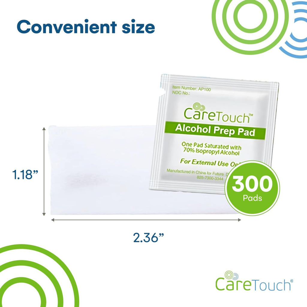 Alcohol Wipes | Individually Wrapped Alcohol Prep Pads with 70% Isopropyl Alcohol, Great for Medical & First Aid Kits | Sterile, Antiseptic 2-Ply Alcohol Swabs - 300 count