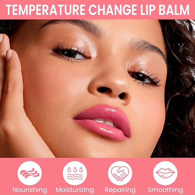 BINGBRUSH Color Changing Lipstick Queen,Moisturizer Long Lasting Lip Care Lip Balm Magic Lip Gloss Lip Tint Stain Glossly Makeup Lipstick Set for Women (#1 Peach Pink, 1 Count(Pack of 1))