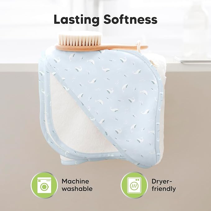 KeaBabies Hooded Baby Towel for Newborn - Viscose Derived from Bamboo Large Baby Bath Towels with Hood for Boys, Girls, Toddler, Extra Absorbent & Soft Newborn Bath Essentials (Lunaris, Regular)