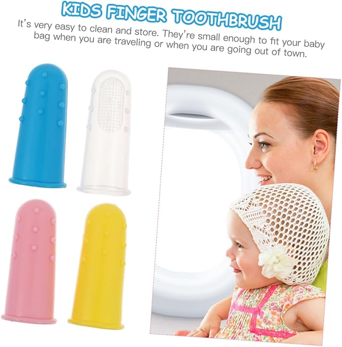 12Pcs Finger Toothbrush Silicone Oral Cleaner Tongue Brush Soft Bristles Ergonomic Fit for Gentle Gum Massage and Deep Plaque Removal