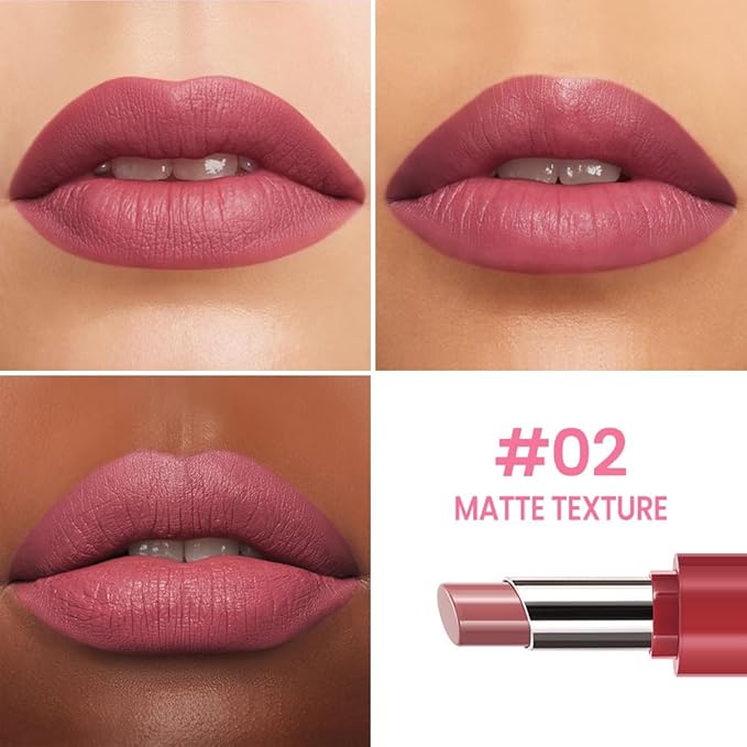 Honey Lipstick Tinted Lip Balm - Matte Tint Cream Lipsticks for All Skin Tones, Hydrating Lip Stain, Can be Buildable Blendable Nourishing Moisturizing Suitable for Women to Every Day Makeup 02