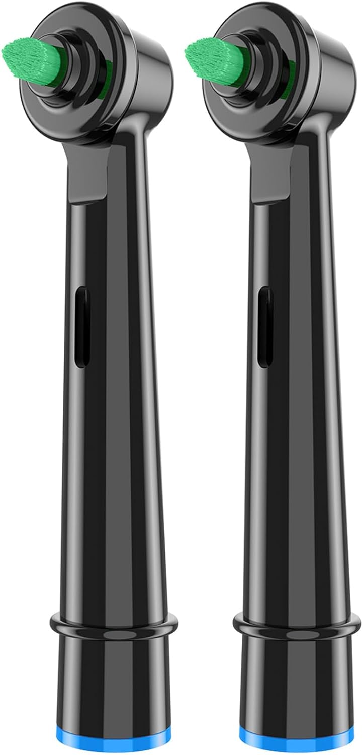 Black Interdental Replacement Brush Heads for Oral-B Electric Toothbrushes (Except The iO Series), 2-Pack, Ideal for Braces, Between Teeth, and Back Teeth Cleaning (2)