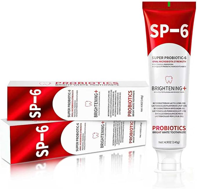 PATO Sp-6 Probiotic Whitening Toothpaste Set - Deep Cleaning Stain Removal, Teeth Protection & Fresh Breath, Mint Flavor for Enhanced Dental & Oral Health (Pack of 2)