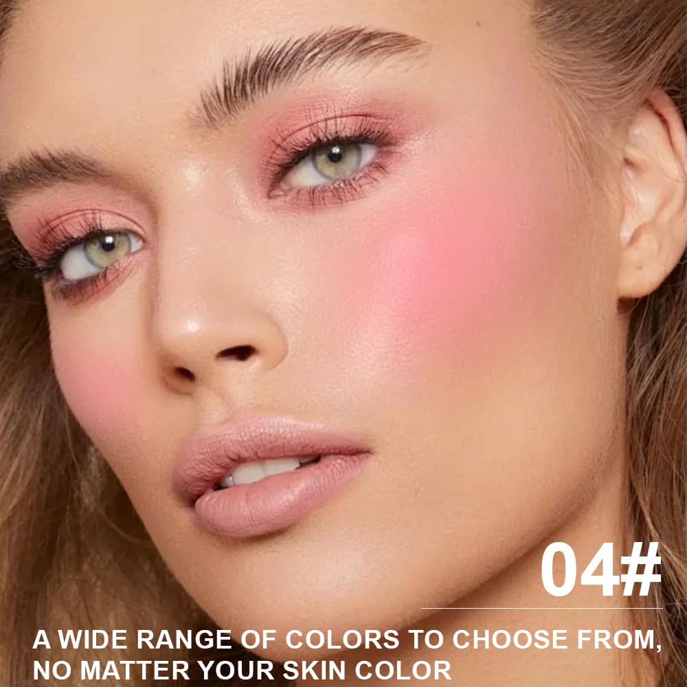 Matte Powder Blush for Cheeks – Long Lasting Natural Face Blusher Makeup, Lightweight Blendable Cheek Color for Women, Vegan & Cruelty-Free – #04 Hot Pink