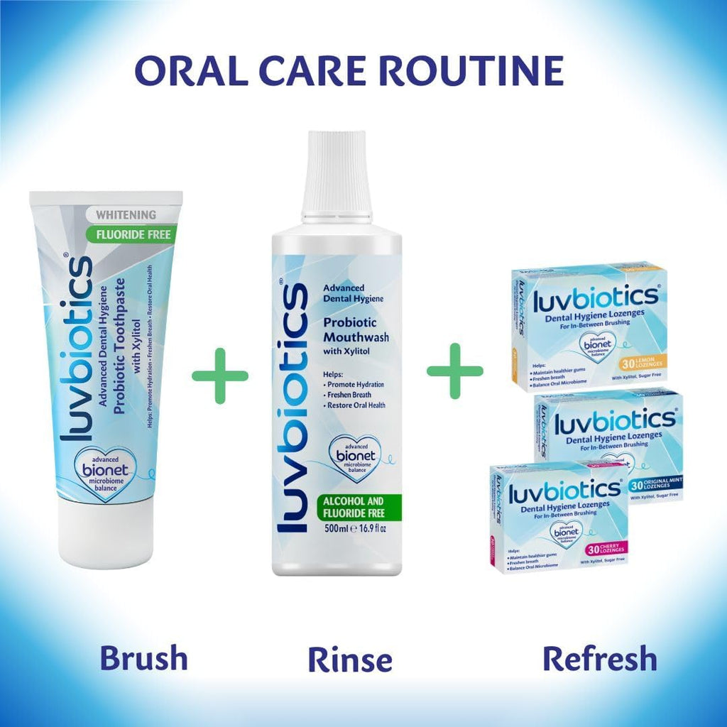 Luv Biotics Fluoride Free Whitening Toothpaste with Oral Probiotics, Xylitol & Aloe Vera for Fresh Breath,Cavity Protection & Oral Care - 75ml