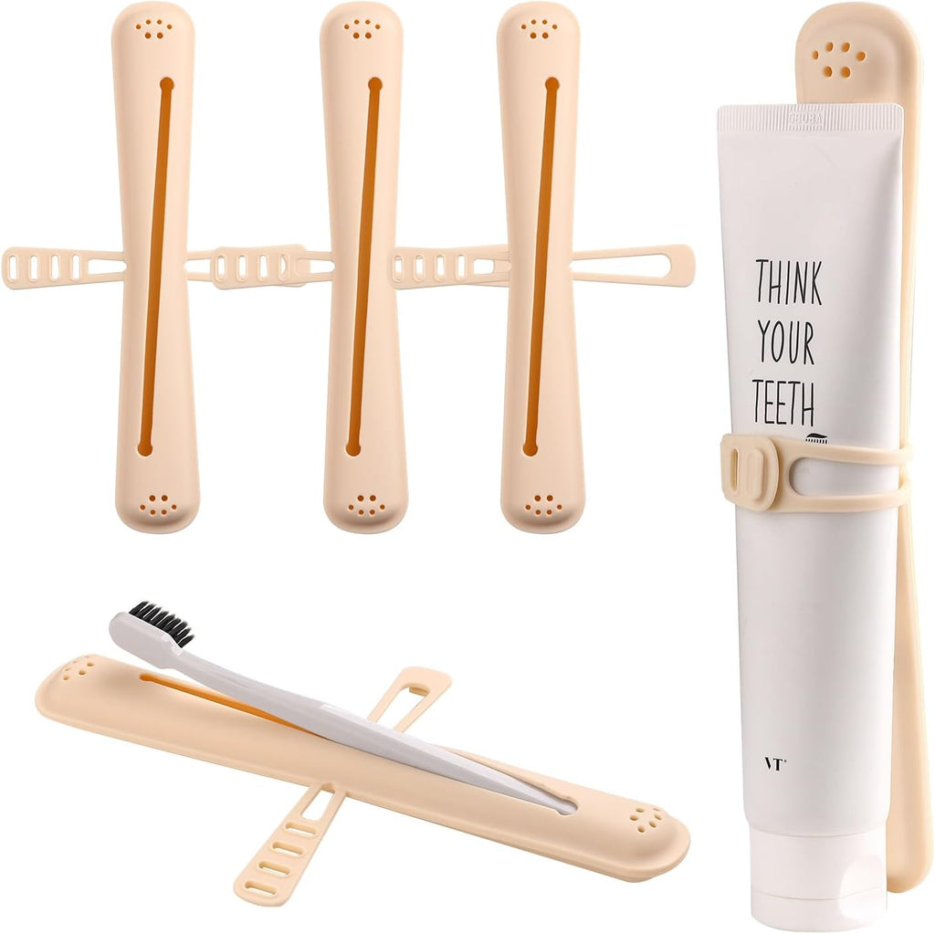 Travel Toothbrush Case, Portable Silicone Tooth Brush Holder with Toothpaste Storage, Compact Toothbrush Container for Traveling, Camping, Home, School, Business-Breathable & Hanging Design(Yellow)