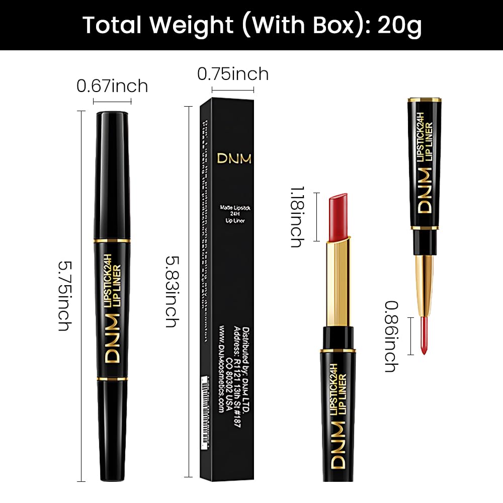 evpct 3Pcs Red Velvet Matte Lip Liner and Lipstick Combo Set Kit for Women, Dark Light Bright Ruby British Red Magic 24 Hours Lipstick and Lip Liner Makeup Set Stain Long Lasting Waterproof labial