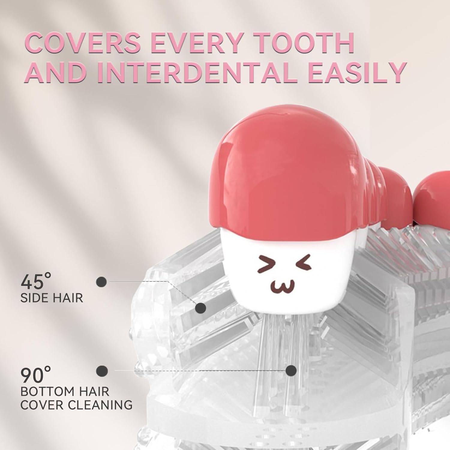 Adult Sonic Automatic Electric Toothbrush, 360° Oral Cleaning Stain Whitening, IPX7 Waterproof Rechargeable, u-Shape Brush Head*3+Straight Handle Brush Head*2, Suitable for Travel or Home Use