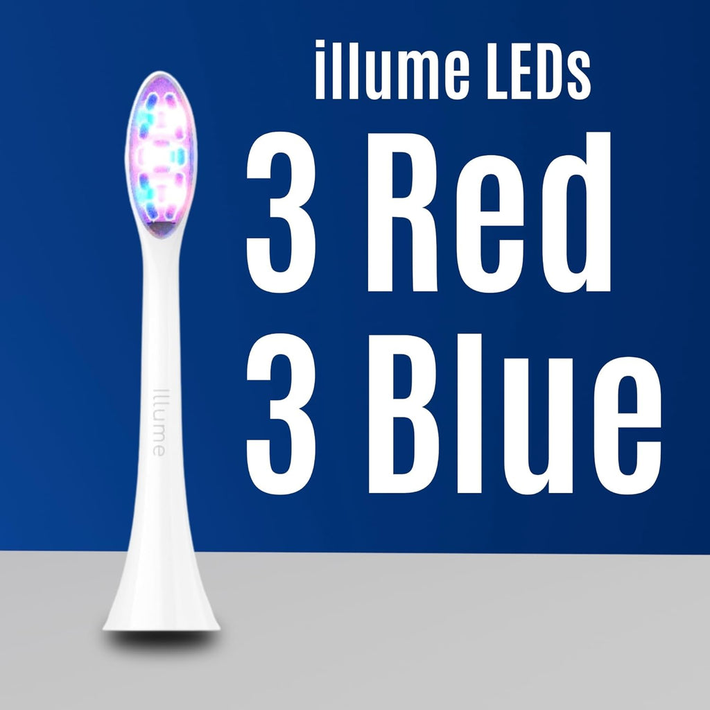 BIOLIGHT Illume Sonic Electric Toothbrush with Red & Blue Light Therapy – Professional Whitening, Gum Care & Advanced Oral Hygiene - White