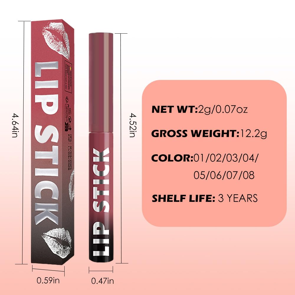 Purple Matte Lipstick for Women, Long Lasting Waterproof Transfer-Proof Vegan, 24 Hours Moisturizing Glossy Shine Lip Gloss, Lipstick Palette Beauty Products Makeup All-Day Formula A03#