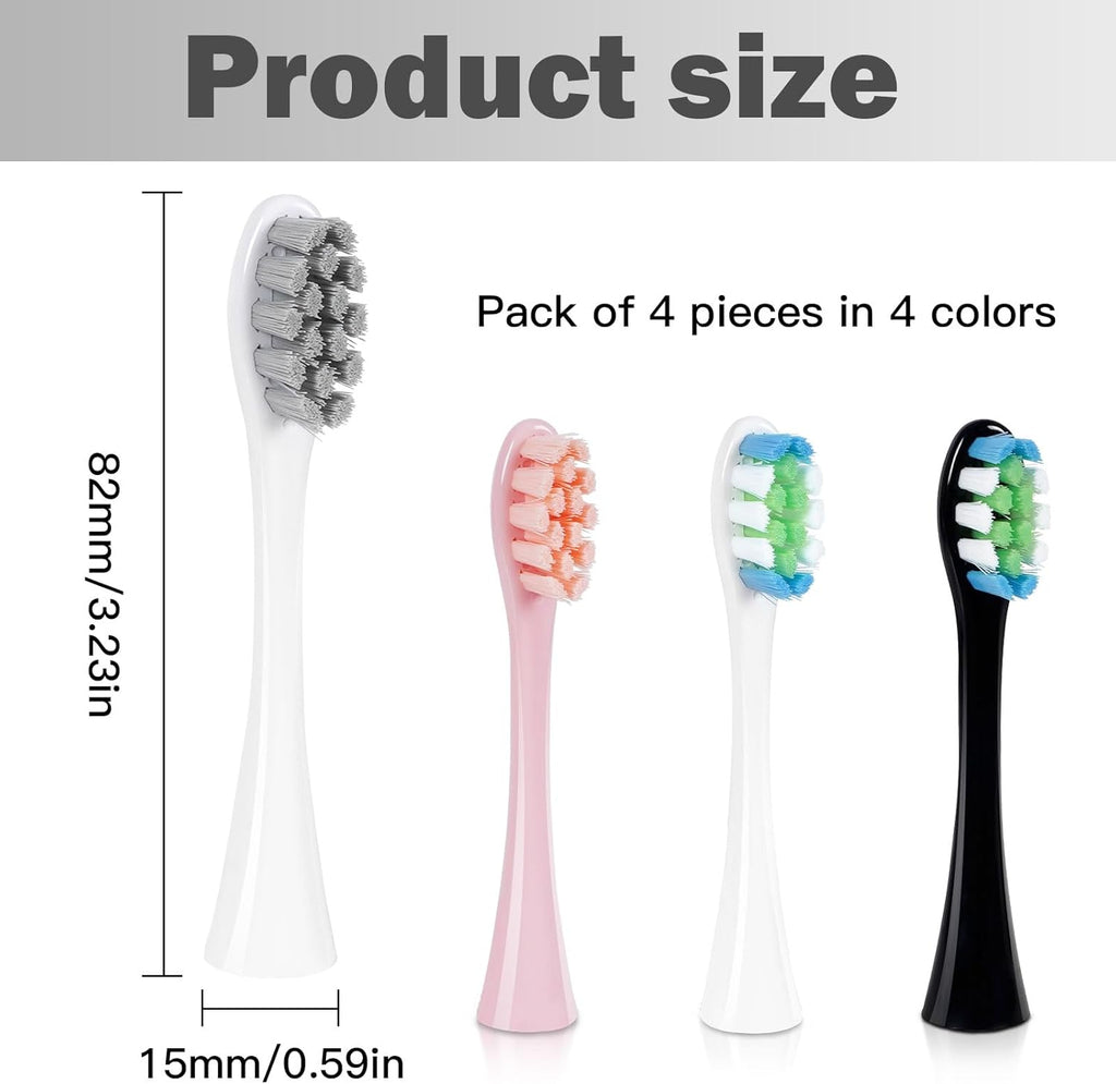 GTHUNDER Electric Rreplacement Toothbrush Heads Suitable for Oclean.with Hygienic Caps,Vacuum-Packed.Fits Adapted for All Oclean Models x pro Elite, X, X Pro,Flow,F1,Air 2-4Pcs(White)
