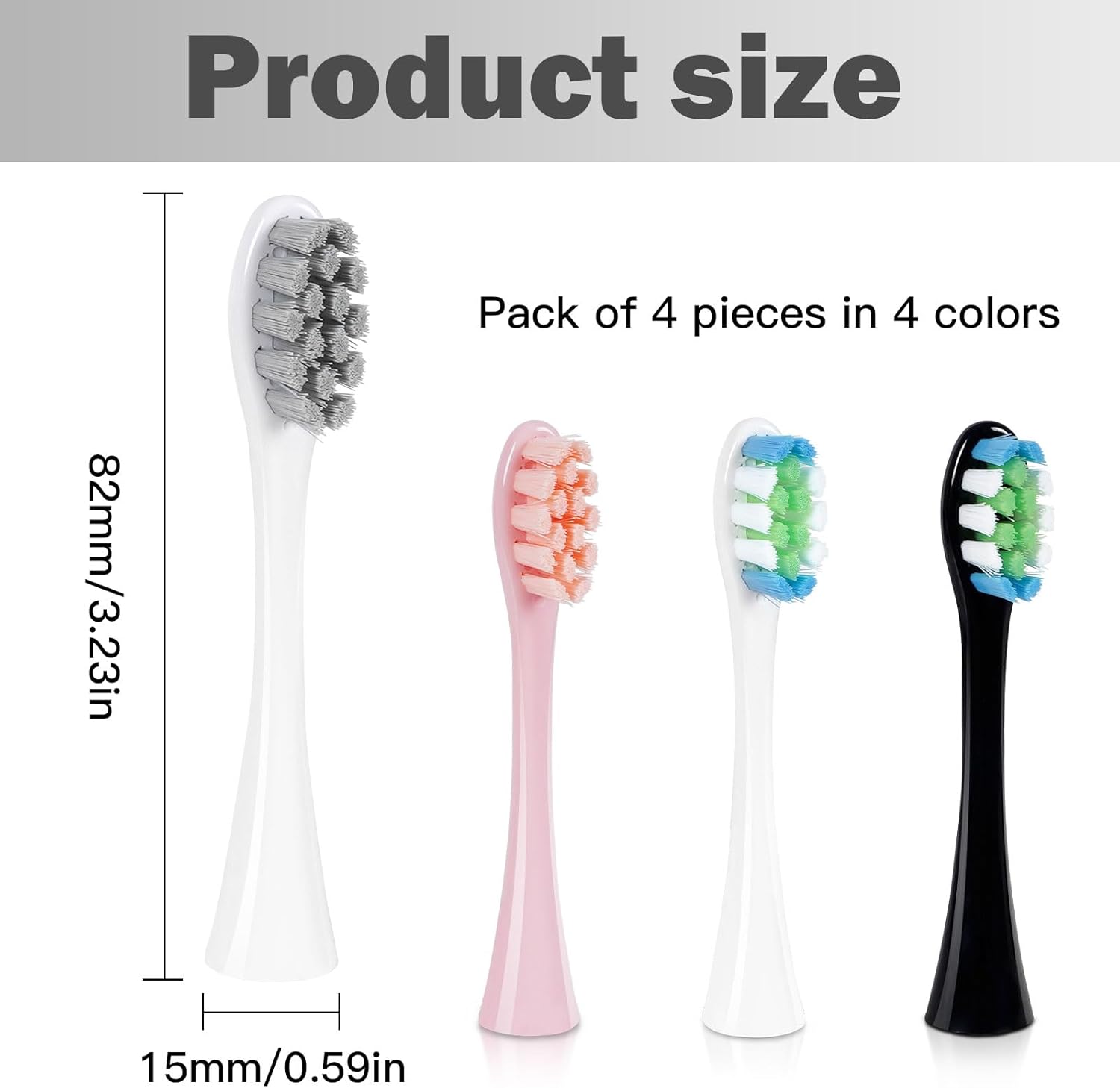 GTHUNDER Electric Rreplacement Toothbrush Heads Suitable for Oclean.with Hygienic Caps,Vacuum-Packed.Fits Adapted for All Oclean Models x pro Elite, X, X Pro,Flow,F1,Air 2-4Pcs(White)