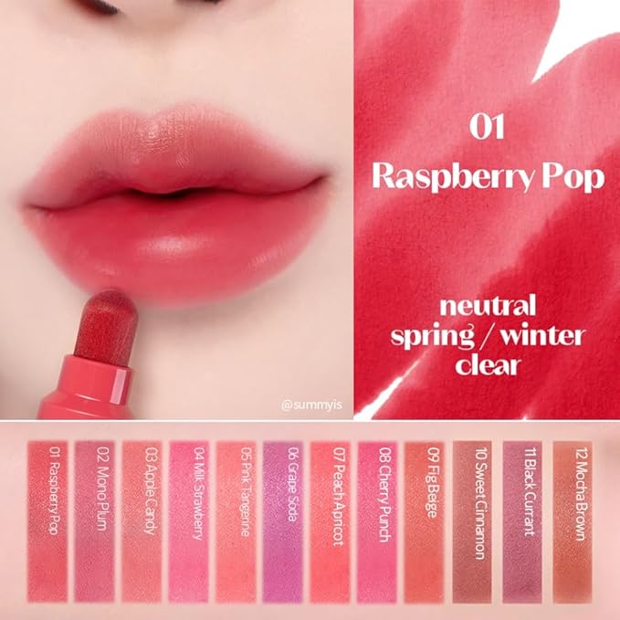 ETUDE Dear Darling Marker Tint #1 Raspberry Pop (5g) | Hydrating & Long Lasting Lip Stain | High Pigmented Lip Maker with Easy Drawing Tip | Korean Daily Lip Tint, Korean Makeup, Kbeauty