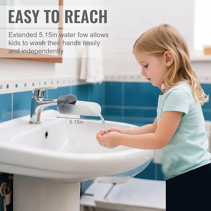 2Pcs Faucet Extender, Fits Standard and Gooseneck Faucets, Grey