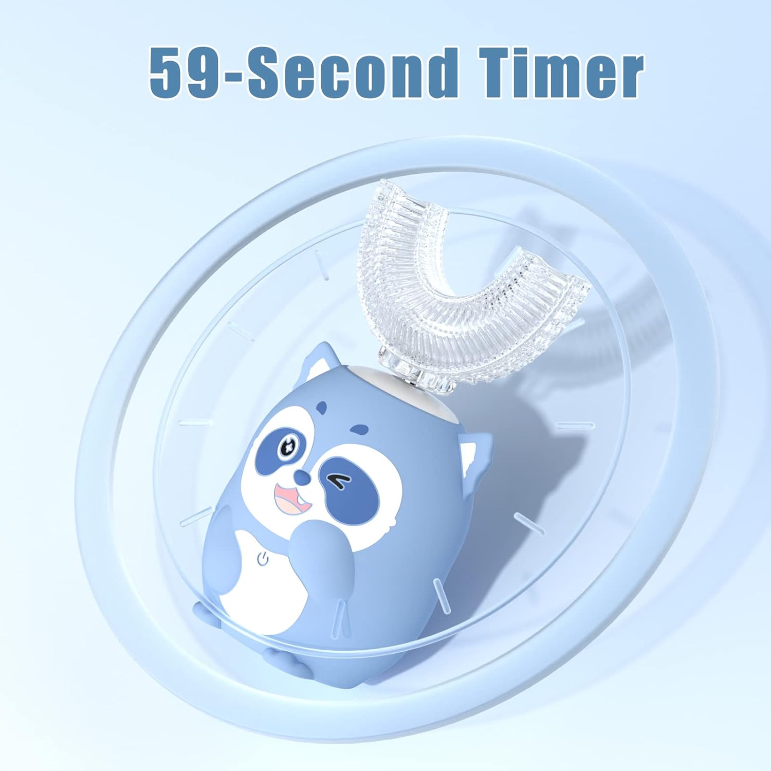 Kids Electric U Shaped Toothbrush Children Rechargeable Sonic Toothbrush with 4 Brush Heads Full Mouth 6 Cleaning Modes - (Age 2-7, Pink)