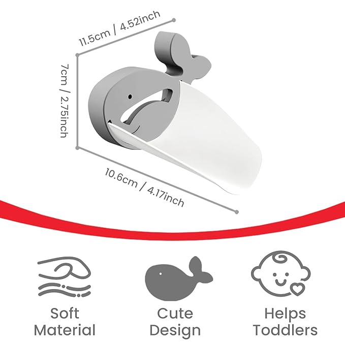 (2 Pack) Faucet Extender for Kitchen and Bathtub Sink, Universal Sink Handle Extenders, Fun Hand-Washing for Babies, Toddlers and Kids (Gray)