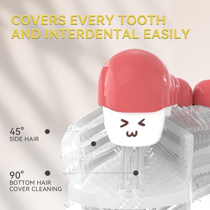 Adult Sonic Automatic Electric Toothbrush, 360° Oral Cleaning Stain Whitening (Yellow-Cup)